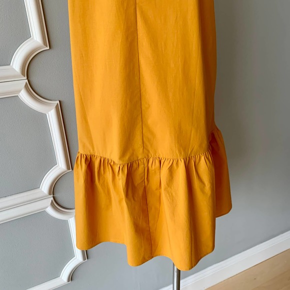 Ann Taylor Square Neck Flounce Shift Dress in Yellow Size Medium Petite - Picture 9 of 11